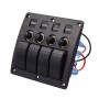 3Pin 4 Way Switches Combination Switch Panel with Light and Projector Lens for Car RV Marine Boat