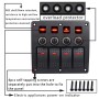 3Pin 4 Way Switches Combination Switch Panel with Light and Projector Lens for Car RV Marine Boat