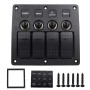 3Pin 4 Way Switches Combination Switch Panel with Light and Projector Lens for Car RV Marine Boat