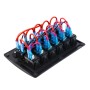 3Pin 6 Way Switches Combination Switch Panel with Light and Projector Lens for Car RV Marine Boat