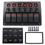 3Pin 6 Way Switches Combination Switch Panel with Light and Projector Lens for Car RV Marine Boat