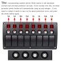 3Pin 8 Way Switches Combination Switch Panel with Light and Projector Lens for Car RV Marine Boat