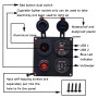 Multi-function Combination Switch Panel Voltmeter + Cigarette Lighter Socket + Dual USB Charger  for Car RV Marine Boat
