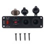 DC 12V 3 Position Switch Panel Circuit Breaker with Digital Voltmeter / Dual USB Power Charger Adapter / Cigarette Lighter Socket