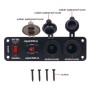 DC 12V 3 Position Switch Panel Circuit Breaker with Digital Voltmeter / Dual USB Power Charger Adapter / Cigarette Lighter Socket