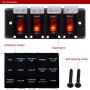 DC 12V 4 Way 16A IP66 Circuit Breakers Button Toggle Switch Panel with LED Indicator for Car RV Marine Boat