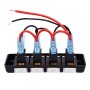 DC 12V 4 Way 16A IP66 Circuit Breakers Button Toggle Switch Panel with LED Indicator for Car RV Marine Boat