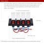 DC 12V 4 Way 16A IP66 Circuit Breakers Button Toggle Switch Panel with LED Indicator for Car RV Marine Boat