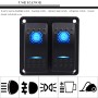 5PIN DC 12V / 24V Circuit Breakers Button Toggle Switch Panel with LED Indicator for Car RV Marine Boat(Blue Light)