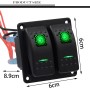 5PIN DC 12V / 24V Circuit Breakers Button Toggle Switch Panel with LED Indicator for Car RV Marine Boat(Green Light)