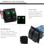 5PIN DC 12V / 24V Circuit Breakers Button Toggle Switch Panel with LED Indicator for Car RV Marine Boat(Green Light)