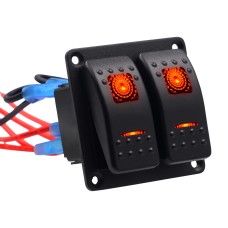 5PIN DC 12V / 24V Circuit Breakers Button Toggle Switch Panel with LED Indicator for Car RV Marine Boat(Red Light)