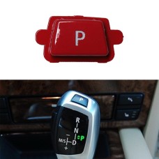 Car Gear Lever Auto Parking Button Letter P Cap for BMW X5 X6 2007-2013, Left Driving (Red)