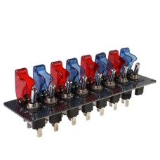 Flip-up Start Ignition Switch Panel with 8 LED and Accessories for Racing Sport (DC 12V)