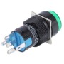 Car DIY Round Button Push Switch / Green Indicator