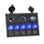 5-Position Switch Dual USB With Voltage Power Base Car Yacht RV Switch Panel Combination(Blue Light)