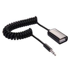 3,5 мм мужчины до USB 2.0 Женский аудио преобразователь Выдвижной кабель для автомобиля для MP3 Disk U Диск, длина: 1м (черный)