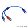 Car AV Audio Video 1 Female to 2 Male Aluminum Extension Cable Wiring Harness, Cable Length: 26cm