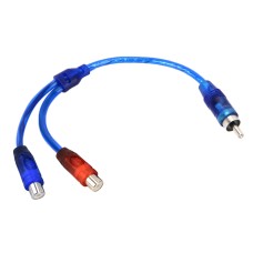 Автомобильное AV Audio Video 2 Женского до 1 мужского алюминиевого удлинительного кабеля Жгут проводки, длина кабеля: 26 см.