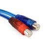 Car AV Audio Video 2 Female to 1 Male Aluminum Extension Cable Wiring Harness, Cable Length: 26cm