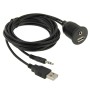USB 2.0 и 3,5 мм мужского до женского удлинительного кабеля с монтиром для промывки автомобиля, длина: 2M