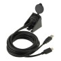 USB 2.0 & Mini HDMI (Type-C) Male to USB 2.0 & HDMI (Type-A) Female Adapter Cable with Car Flush Mount, Length: 2m