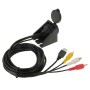 USB 2.0 & 3 RCA Male to USB 2.0 & 3.5mm Female Adapter Cable with Car Flush Mount, Length: 2m