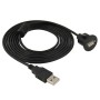 USB 2.0 Male to Female Extension Cable with Car Flush Mount, Length: 2m