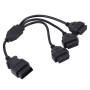 50cm 1 to 3 Straight Head 16 Pin Splitter Male to 3 Female Extension Cable for OBDII Equipment