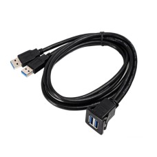 RF-56 Dual-port USB3.0 Waterproof Cable Car Dashboard Audio Extension Line, Cable Length: 1m