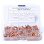 120 PCS O Shape Solid Copper Crush Washers Assorted Oil Seal Flat Ring Kit for Car / Boat  / Generators