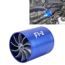 F1-Z CAR NENSANLEASS UNIVERSTAL Superger Dual Double Turbine Air Впускной впускной впускной набор Saver Saver Turbo Turboing Charge Комплект (синий)