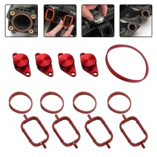 4x22mm Car Swirl Flap Air Intake Aluminum Gasket Remove Repair Kit(Red)