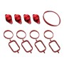 4x22mm Car Swirl Flap Air Intake Aluminum Gasket Remove Repair Kit(Red)