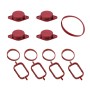 4x33mm Car Swirl Flap Air Intake Aluminum Gasket Remove Repair Kit(Red)