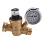 M11-0660R Car Water Pressure Regulator Valve Brass Lead-free Adjustable Water Pressure Reducer with Gauge