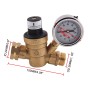 M11-0660R Car Water Pressure Regulator Valve Brass Lead-free Adjustable Water Pressure Reducer with Gauge