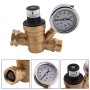 M11-0660R Car Water Pressure Regulator Valve Brass Lead-free Adjustable Water Pressure Reducer with Gauge