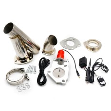 CNSPEED Stainless Steel Car Remote Control Electric Exhaust Valve Pipe Set, Size: 2.5 inch