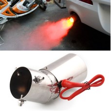 Universal Car / Motorcycles Styling Round Stainless Steel Exhaust Pipe Spitfire Red Light Decoration Flaming Muffler Tail Muffler Tip Pipe