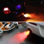 Universal Car / Motorcycles Styling Round Stainless Steel Exhaust Pipe Spitfire Red Light Decoration Flaming Muffler Tail Muffler Tip Pipe