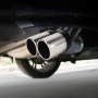 Universal Car Styling Stainless Steel Curved Double Outlets Exhaust Tail Muffler Tip Pipe(Black)