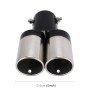 Universal Car Styling Stainless Steel Straight Double Outlets Exhaust Tail Muffler Tip Pipe(Black)