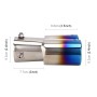 Universal Car Styling Stainless Steel Straight Double Outlets Exhaust Tail Muffler Tip Pipe(Blue)