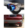 Universal Car Styling Stainless Steel Straight Double Outlets Exhaust Tail Muffler Tip Pipe(Blue)