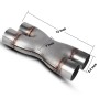 Dual 2.5 inch Car Universal 304 Stainless Steel X-type Exhaust Pipe