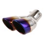 Universal Car Styling Stainless Steel Elbow Exhaust Tail Muffler Tip Pipe, Inside Diameter: 6cm (Blue)