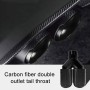 Car Glossy Equal Length Type Y-type Double Outlets Carbon Fiber Exhaust Pipe Tail Throat, Air Inlet Diameter:57mm