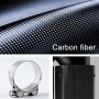 Car Glossy Equal Length Type Y-type Double Outlets Carbon Fiber Exhaust Pipe Tail Throat, Air Inlet Diameter:60mm