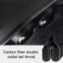 Car Glossy Equal Length Type Y-type Double Outlets Carbon Fiber Exhaust Pipe Tail Throat, Air Inlet Diameter:63mm